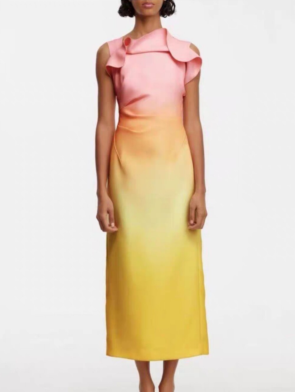 Acler Warfield Ruffle Midi Dress